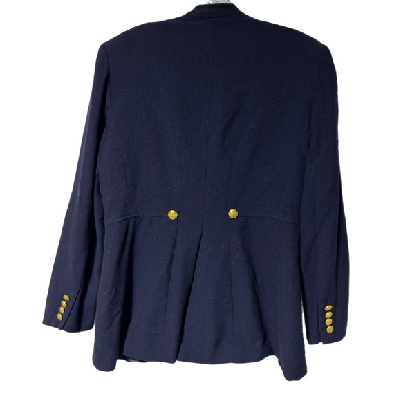 Vintage Lauren Ralph Lauren Women’s Blazer 14 Navy Wool Gold Button Military USA - Picture 7 of 12